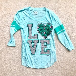 Justice T shirt size 12- very good condition